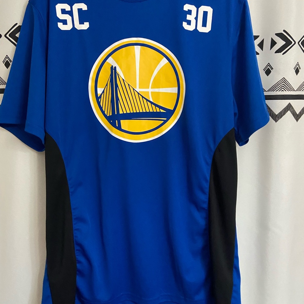 NBA Blue and Yellow Steph Curry Warriors Shirt